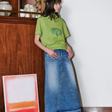 Graphic Half Sweatshirt Green