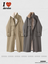 Royal Long Stand Bomber Jacket Fur Coat