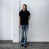 Black Brown Contrast Tee