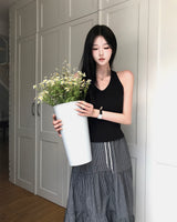 [MADE] Ballet, rib V-neck holter camisole