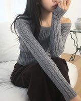 Linko Twisted Slim Fit Off-Shoulder Knitwear
