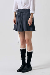 SWAN PLEATS SKIRT PANTS / CHARCOAL
