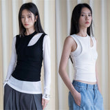Asymmetrical Layered Deconstructed Tank Top