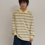 ストライプロゴピケロングスリーブTシャツ