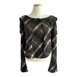 Leaf Trail Check Scarf Long Sleeve T-shirt