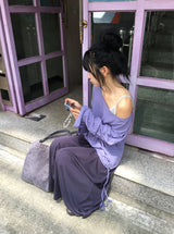 Roel Summer See-Through Deep V-Neck Long Sleeve Tee