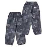 Square Camouflage Super Wide Jogger Pants Gray / Green