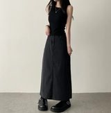  Sundy Charlang Cool Denim Long Skirt [Short & Basic Selection] Lyocell Fabric