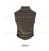 [U-BASIC] Penny brushed shirring cap sleeve half-polar