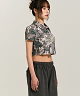 939 LOGO COLLAR CROP TOP (CAMO)