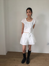 Nina lace pin tuck blouse (2color)