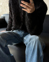 [Unisex] Blend hair crop cardigan(2color)