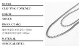 [Two-line set] Surgical steel necklace_CLEF TWO TONE NEC