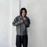 Panelled Stand-Collar Leather Jacket