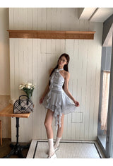 Sky Halterneck フリルドレスパンツ ツーピースセット
