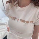 カピバラケーキTシャツ (ホワイト)