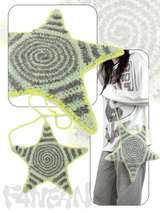 Handmade crochet swirling circle star crossbody bag 