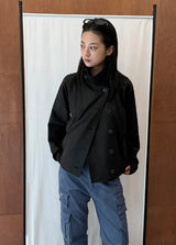 HIGH-NECK BUTTON JACKET