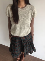 Kiko cap sleeve half knit (2color)