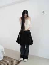 COTTON FLARE SKIRT (BLACK)