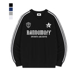 STAR CREST SPORTY TRACK V-NECK OVER FIT SWEATSHIRT (4color)