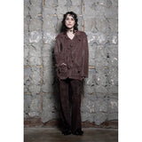 V-WAIST FRINGE VELVET PANTS