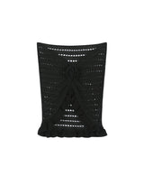 Flower Ruffle knit Top (BLACK)