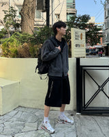 Maro Sweat One-Tuck Bermuda Pants(Gray)