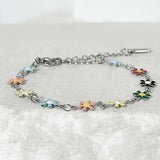 ss-Daisy flower motive array bracelet_multi