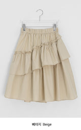 Verpan Frill Banding Midi Skirt