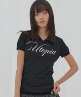 UTOPIA COLLAR TEE (BLACK) F26QB055