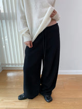 texture cotton sweat banding pants