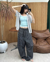 テイストライプクロップシャツ