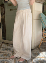Daily Pintuck Long Wide Cotton Pants (2color)