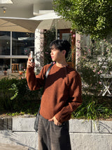 スキューダイアゴナルジッパーニット – M / L (6 Colors)