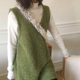 Kissin wool boucle sleeveless layered mini knit dress