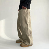 Cree Hem Snap Side Pintuck Slit Cotton Wide Pants