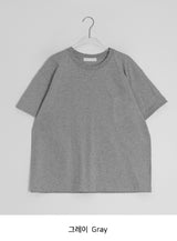 [unisex] スズナ ベーシック カラーマッチング ロールアップショートスリーブTシャツ