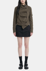 Evelyn Asymmetric Layered Military Jacket
