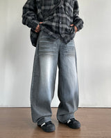 Gray Washing Denim Pants