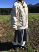 Heart knit zip-up