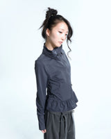 Ruffle Two Way zip-up - Ash