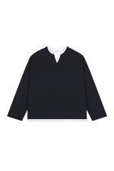 Waffle Layered Henley Long Sleeve