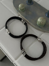 ASCLO Magnetic Leather Bracelet (2color)