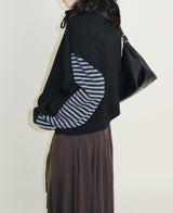 Hakata Stripe Coloring String Knitwear Zip-Up