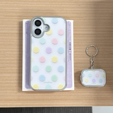 [MADE][Glossy Glass Silver Bumper Case] パステルドット