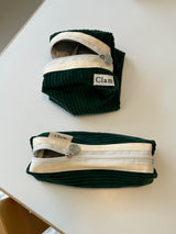 Clam round pencilcase _ Corduroy broccoli