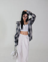 [UNISEX] Checkered Vintage Cutting Shirt
