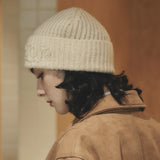 VARZAR Handle Logo Beanie / Ivory