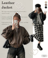 Tir Crop Leather Air Jacket